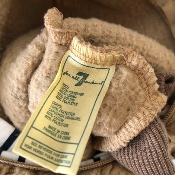 7 For All Mankind Baby Brown Sherpa Jumpsuit 24M - Picture 8 of 9